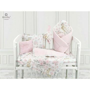 Perna bebelusi profilata cu doua fete 23x26 cm Velvet Sweet DeerPink