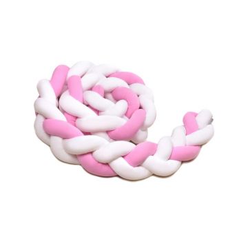 Protecție tricotată din bumbac T-TOMI, lungime 220 cm, alb - roz