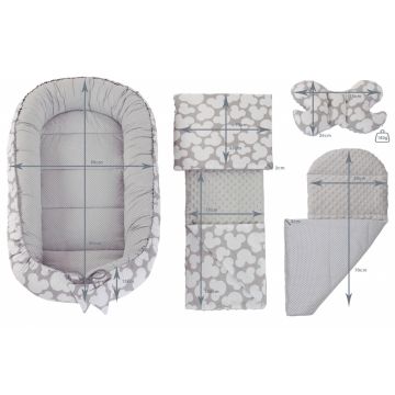 Set 5 in 1 Babynest Minky Miki Grey