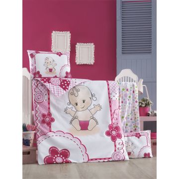 Set lenjerie 6 piese Bumbac Ranforce Baby 120x60 cm