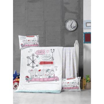 Set lenjerie 6 piese Bumbac Ranforce Journey 120x60 cm