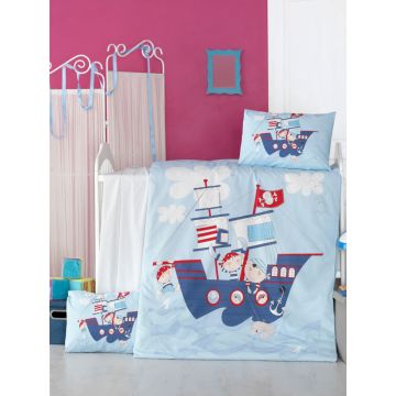 Set lenjerie 6 piese Bumbac Ranforce Ship 120x60 cm