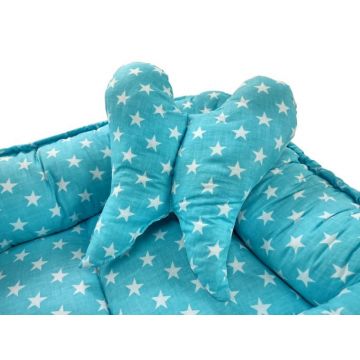 Baby Nest 2 Piese MyKids Stars turquoise