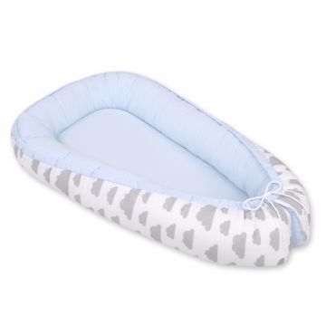 Babynest bebelusi pentru dormit Clouds Gray Blue