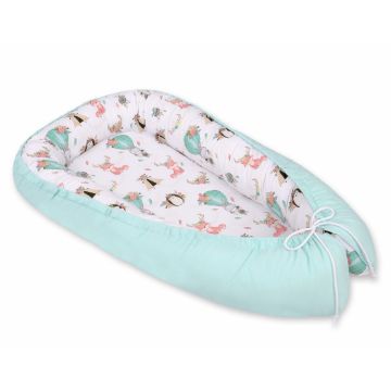 Babynest bebelusi pentru dormit Foxes Beige Mint