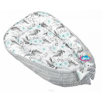 Babynest pentru dormit cu doua fete Gray Mint Garden