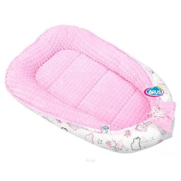 Babynest pentru dormit cu doua fete Minky Pink Rag Dolls