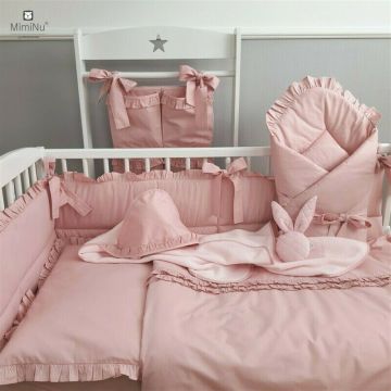 Cearceaf cu elastic 120X60 cm Colectia Royal Powder Pink MimiNu