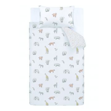 Lenjerie de pat din bumbac pentru copii 200x135 cm Zoo Animals - Bianca