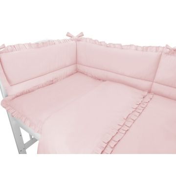 Lenjerie patut 3 piese MimiNu din bumbac 120x60 cm Royal Powder Pink