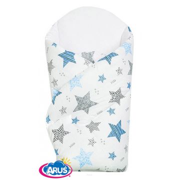 Paturica de infasat multifunctionala modulara 80x80 cm Blue Stars