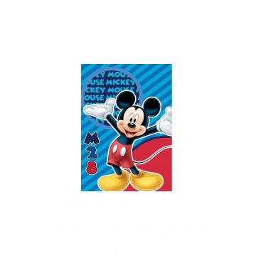 Paturica fleece, Mickey Mouse, M28, albastra, 100 x 140 cm