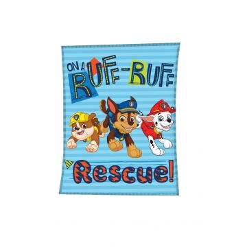 Paturica fleece, Rescue Paw Patrol, albastra, 100 x 140 cm