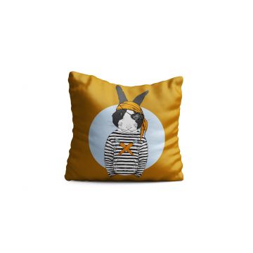 Perna decorativa Rabbit Pirate, Oyo Kids, 43x43 cm, poliester, multicolor