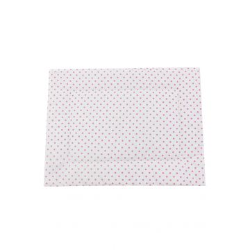 Perna slim, bumbac, buline roz, alb, 37 x 28 cm
