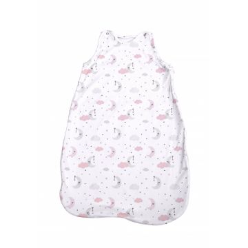 Sac de dormit de vara 85 cm bumbac ranforce pink moon star