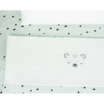 Set lenjerie patut 5piese KikkaBoo cu broderie Mini Cot Bear with me Mint 80x50 cm