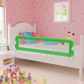 vidaXL Balustradă de pat protecție copii, 2 buc., verde, 150 x 42 cm