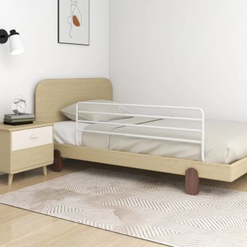 vidaXL Balustradă de protecție pat copii, alb, (76-137)x55 cm, fier