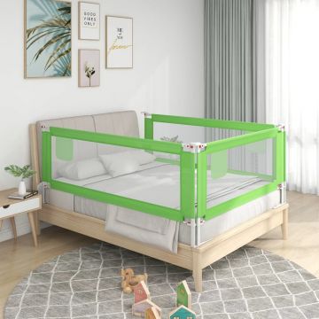 vidaXL Balustradă de protecție pat copii, verde, 150x25 cm, textil