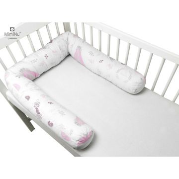 Aparatoare tip rulou pentru patut MimiNu lungime 180 cm bumbac Baby Shower Pink