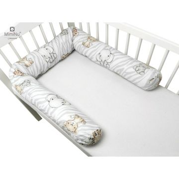 Aparatoare tip rulou pentru patut MimiNu lungime 180 cm bumbac Safari Natural