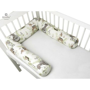 Aparatoare tip rulou pentru patut MimiNu Lungime 180 cm din bumbac Design Calm Forest Natural