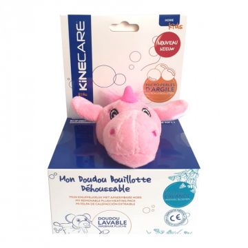 Jucarie termica de plus Kinecare Unicorn 15x15 cm roz