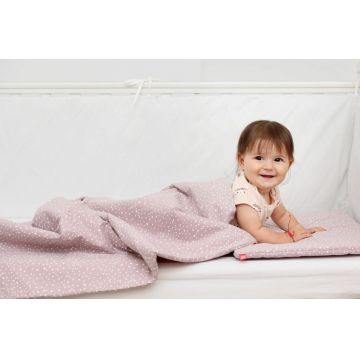 Lenjerie de pat copii 4 piese Marshmellow Spots Kidsdecor din bumbac 70x140 cm 100x135 cm