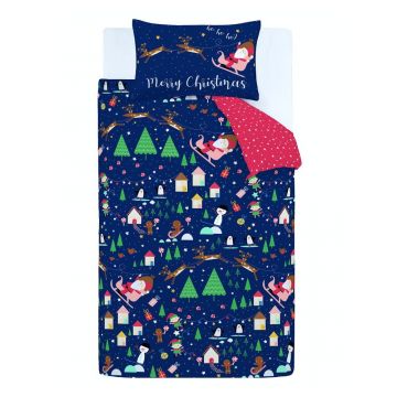 Lenjerie de pat pentru copii 200x135 cm Santa's Christmas Wonderland - Catherine Lansfield