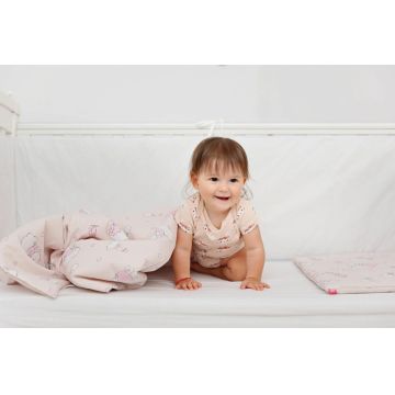 Lenjerie de pat pentru copii 3 piese Ursuletul Martinica roz 63x127 cm 75x100 cm