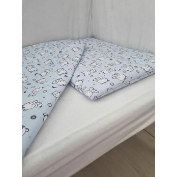 Lenjerie de pat pentru copii 4 piese Baby Bear albastru 70x120 cm 100x135 cm