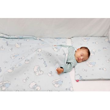 Lenjerie de pat pentru copii 4 piese Ursuletul Martinica albastru 70x140 cm 100x135 cm