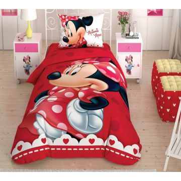 Lenjerie de pat Tac 3 piese Disney Minnie Time Lovely