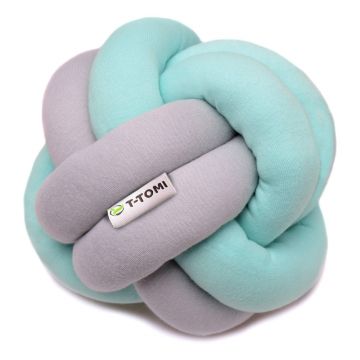 Minge tricotată din bumbac T-TOMI, ø 20 cm, verde - gri Minge tricotată din bumbac T-TOMI, ø 20 cm, verde - gri