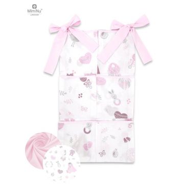 Organizator pentru patut 6 compartimente baby shower pink MimiNu