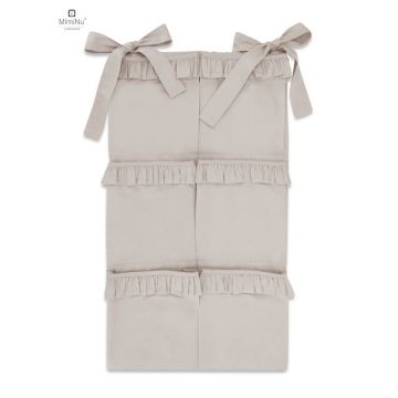 Organizator pentru patut 6 compartimente cu volanase Colectia Royal beige MimiNu