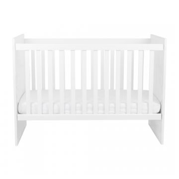 Patut din lemn 124x67 cm KikkaBoo Ayla White,3 nivele de regalare a inaltimii suportului de saltea,PAL laminat de 18 mm si profil MDF,fabricat in conformitate cu EN 716,design stabil si modern