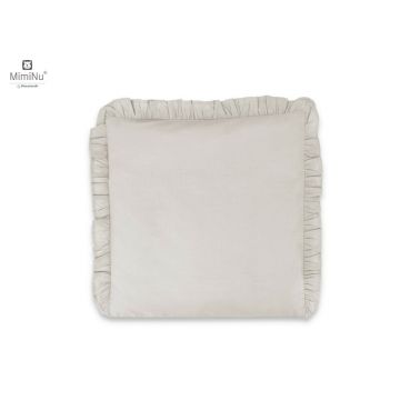 Perna clasica de dormit cu husa detasabila cu fermoar din bumbac 40x40 cm Colectia Royal beige MimiNu