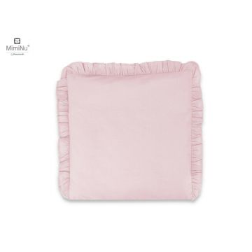 Perna clasica de dormit cu husa detasabila cu fermoar din bumbac 40x40 cm Colectia Royal powder pink MimiNu