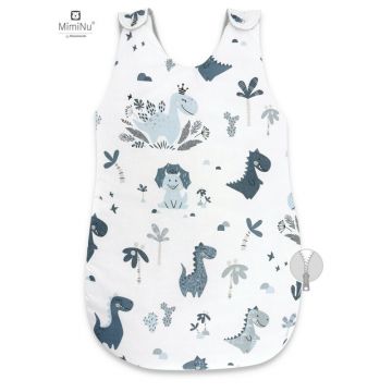 Sac de dormit pentru bebelusi MimiNu din bumbac 70 cm 0-6 luni Dino Granat