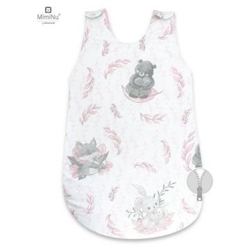 Sac de dormit pentru bebelusi MimiNu din bumbac 70 cm 0-6 luni Lulu Rose