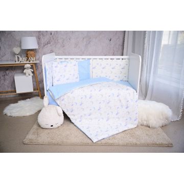 Set lenjerie pat Smile bumbac ranforce Blue Moons Stars 60 x 120 cm