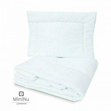 Set lenjerie patut cu 6 piese MimiNu din bumbac cu pilota perna si aparatori laterale 120x60 cm Forest