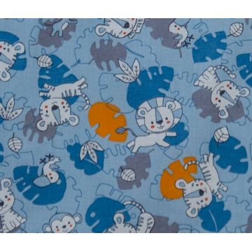 Set protectii patut Tiger Jungle KidsDecor din bumbac 60x120 cm