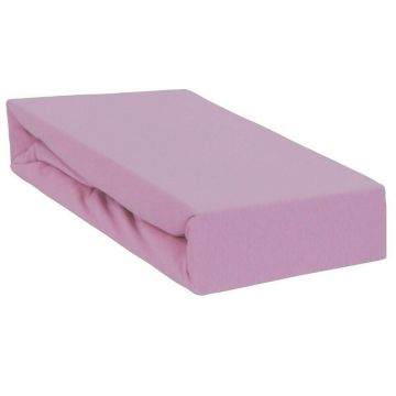 Cearceaf impermeabil cu elastic Qmini pentru patut 120x60 cm din jerseu Pink