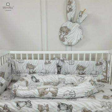 Cosulet bebelus pentru dormit MimiNu Baby Cocoon 75x55 cm Safari Beige