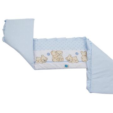 Aparatoare laterala Babyneeds pentru patut 120x60 cm Teddy Friends Albastru M2