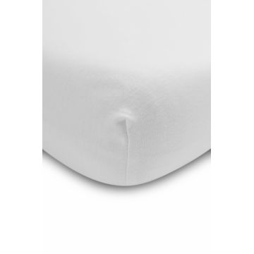 Cearsaf de bumbac jersey cu elastic Deluxe Sensillo 120x60 cm alb