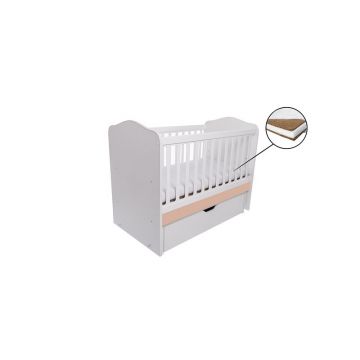 Eurogloria - Patut Como balansoar Alb, Cappucino + saltea cocos 10 cm